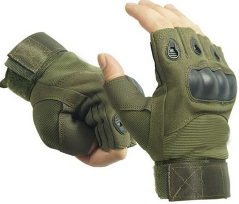 Tactical Half Finger Gloves - Olive