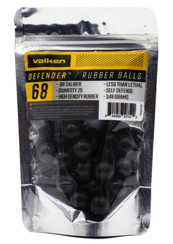 Valken Defender .68 Caliber Hard Rubber Balls - 25ct